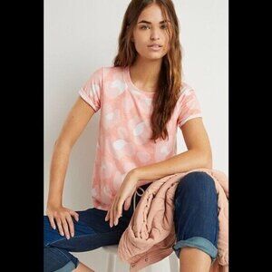 Sol Angeles X Anthropologie Graphic Peach Camo Tee T-shirt Size XS New